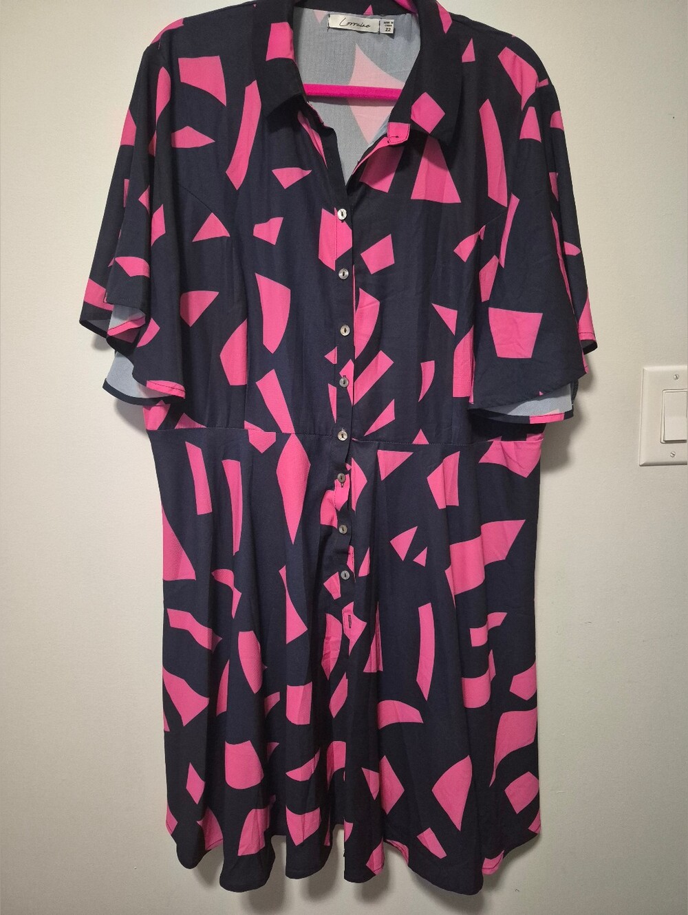 LPD Geomatric Pattern Dress, Plus Size 18